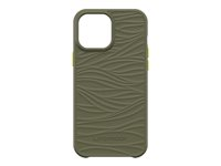 LifeProof WAKE - Coque de protection pour téléphone portable - 85 % de plastique recyclé provenant de l'océan - vert gambit - modèle d'onde douce - pour Apple iPhone 13 Pro Max 77-83567