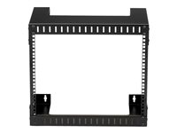 StarTech.com 8U 19" Wall Mount Network Rack - 12" Deep 2 Post Open Frame Server Room Rack for Data/AV/IT/Computer Equipment/Patch Panel with Cage Nuts & Screws 135lb Capacity, Black (RK812WALLO) - Rack - noir - 8U - 19" - pour P/N: CABCAGENUTS6, CABSCREWM52, CABSCREWSM6, CABSCRWM520, CABSCRWM620, CABSCRWS1224 RK812WALLO