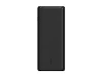 Belkin - Banque d'alimentation - 20000 mAh - 20 Watt - Fast Charge, PD - 3 connecteurs de sortie (2 x USB, 24 pin USB-C) - sur le câble : USB-C - noir BPB014BTBK