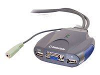 C2G TruLink 2-Port VGA and USB Micro KVM with Audio - Commutateur écran-clavier-souris/audio - 2 x KVM / audio - 1 utilisateur local - de bureau 81726