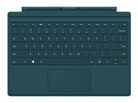 Microsoft Surface Pro 4 Type Cover - Clavier - avec trackpad, accéléromètre - rétroéclairé - français - teal - commercial - pour Surface Pro 4 R9Q-00021