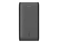 Belkin BOOST CHARGE - Banque d'alimentation - 10000 mAh - 18 Watt - Fast Charge, PD - 2 connecteurs de sortie (USB, 24 pin USB-C) - noir BPB001BTBK