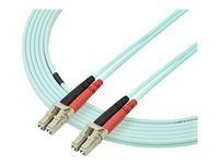 StarTech.com 3m Fiber Optic Cable - 10 Gb Aqua - Multimode Duplex 50/125 - LSZH - LC/LC - OM3 - LC to LC Fiber Patch Cable - Cordon de raccordement - LC multi-mode (M) pour LC multi-mode (M) - 3 m - fibre optique - duplex - 50 / 125 microns - OM3 - sans halogène - turquoise - pour P/N: J9152AST, MASFP10GBSR, SFP10GBLRMST, SFP10GBSRST, SFP10GSRSST, SFP10GSRXST A50FBLCLC3