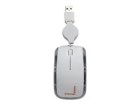 Urban Factory Mouse Small Jerry's, Retractable USB cable, 800dpi, White - Souris - optique - filaire - USB - blanc SJM04UF