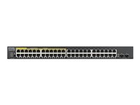 Zyxel GS1900 Series GS1900-48HPv2 - Commutateur - intelligent - 48 x 10/100/1000 (24 PoE+) + 2 x Gigabit SFP (liaison montante) - de bureau, Montable sur rack - PoE+ (170 W) GS190048HPV2-EU0101F