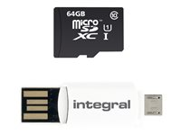 Integral Smartphone and Tablet - Carte mémoire flash - 64 Go - Class 10 - microSDXC UHS-I INMSDX64G10-SPTOTGR