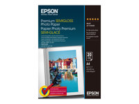 Epson Premium Semigloss Photo Paper - Semi-brillant - A4 (210 x 297 mm) 20 feuille(s) papier photo - pour EcoTank ET-2750, 2751, 2756, 2850, 2851, 2856, 4750, 4850; Expression Home HD XP-15000 C13S041332