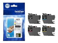 Brother LC421 - Pack de 4 - noir, jaune, cyan, magenta - original - cartouche d'encre - pour Brother DCP-J1140DW, MFC-J1010DW, MFC-J1012DW LC421VAL