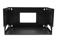 StarTech.com Rack de serveur mural 4U en acier solide avec étagère intégrée (WALLSHELF4U) - Rack (montage mural) - noir - 4U - 19" - pour P/N: CABSCRWS1032 WALLSHELF4U