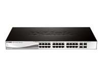 D-Link Web Smart DGS-1210-28 - Commutateur - Géré - 24 x 10/100/1000 + 4 x Gigabit SFP - de bureau, Montable sur rack DGS-1210-28