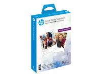 HP Social Media Snapshots - Doux-brillant - auto-adhésif amovible - 11 mils - 100 x 130 mm - 265 g/m² - 25 feuille(s) papier photo - pour Deskjet Ink Advantage 45XX; ENVY Photo 62XX; Officejet 80XX; Photosmart B110 W2G60A