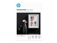 HP Premium Plus Photo Paper - Brillant - 100 x 150 mm - 300 g/m² - 25 feuille(s) papier photo - pour ENVY 50XX; ENVY Inspire 7255, 7955; Officejet 52XX, 80XX; Photosmart B110, Wireless B110 CR677A