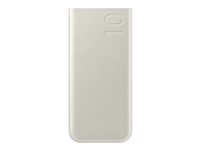 Samsung Galaxy EB-P3400 - Banque d'alimentation - 10000 mAh - 25 Watt - 2770 mA - PD 3.0, SFC - 2 connecteurs de sortie (24 pin USB-C) - sur le câble : USB-C - beige EB-P3400XUEGEU