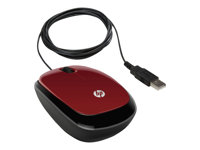 HP X1200 - Souris - droitiers et gauchers - optique - 3 boutons - filaire - USB - rouge - pour HP 14, 24; Envy 17, 27, 795; ENVY Curved 34; Pavilion Gaming 690; Slimline 290; Spectre 13 H6F01AA#ABB