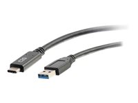 C2G 0.9m (3ft) USB C Cable - USB A 3.0 (3A) - M/M USB Type C Cable - Black - Câble USB - 24 pin USB-C (M) pour USB type A (M) - USB 3.0 - 3 A - 90 cm - noir 88831
