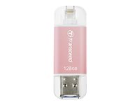 Transcend JetDrive Go 300 - Clé USB - 128 Go - USB 3.0 / Lightning - rose gold TS128GJDG300R