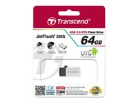 Transcend JetFlash 380 - Clé USB - 64 Go - USB 2.0 / micro USB - argent TS64GJF380S